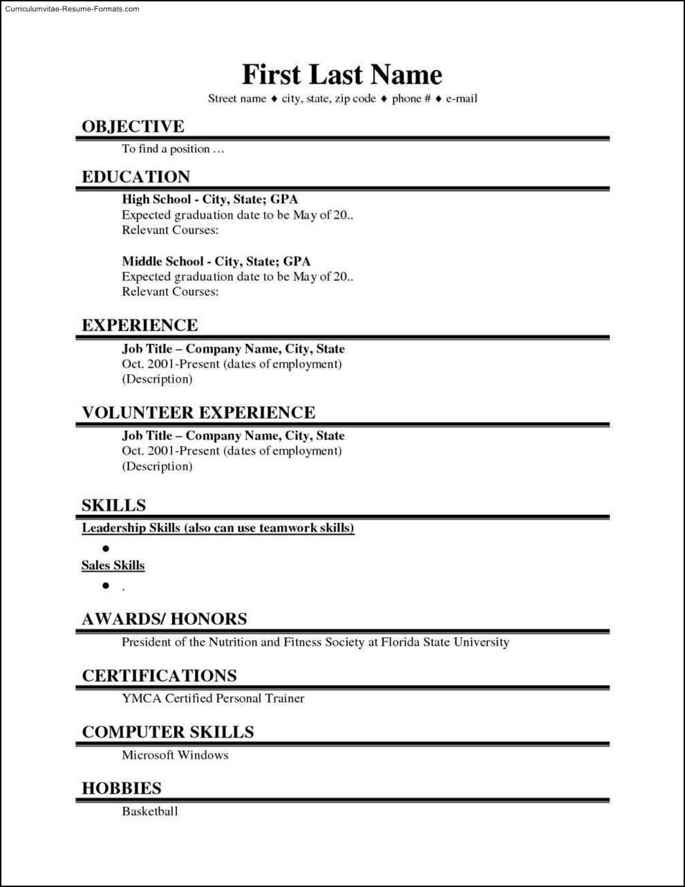 001 College Student Resume Template Microsoft Word Free Intended For College Student Resume Templates Microsoft Word