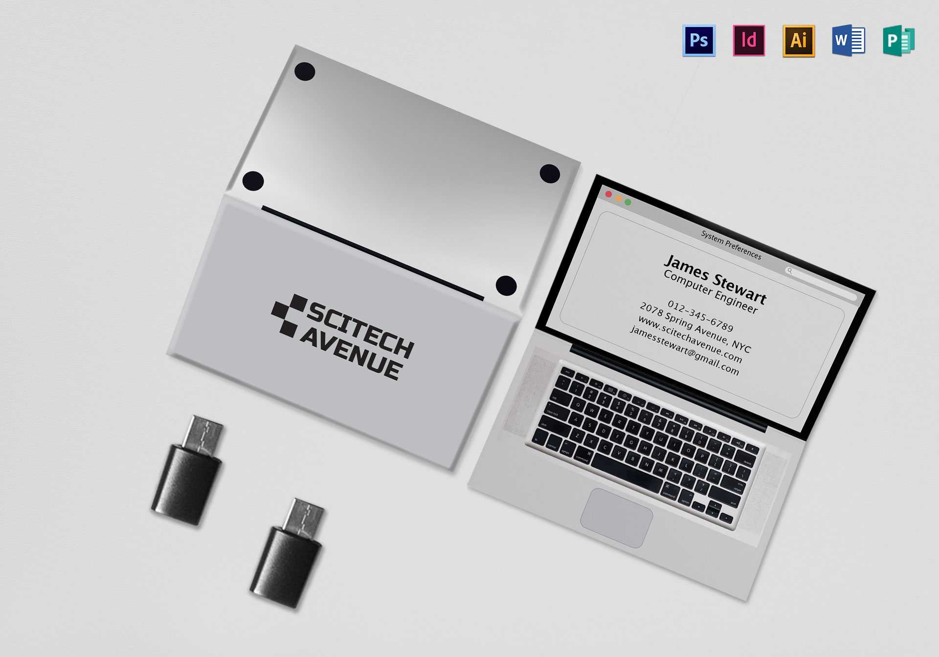 001 Laptop Folded Business Card Mock Up Template Astounding Regarding Fold Over Business Card Template