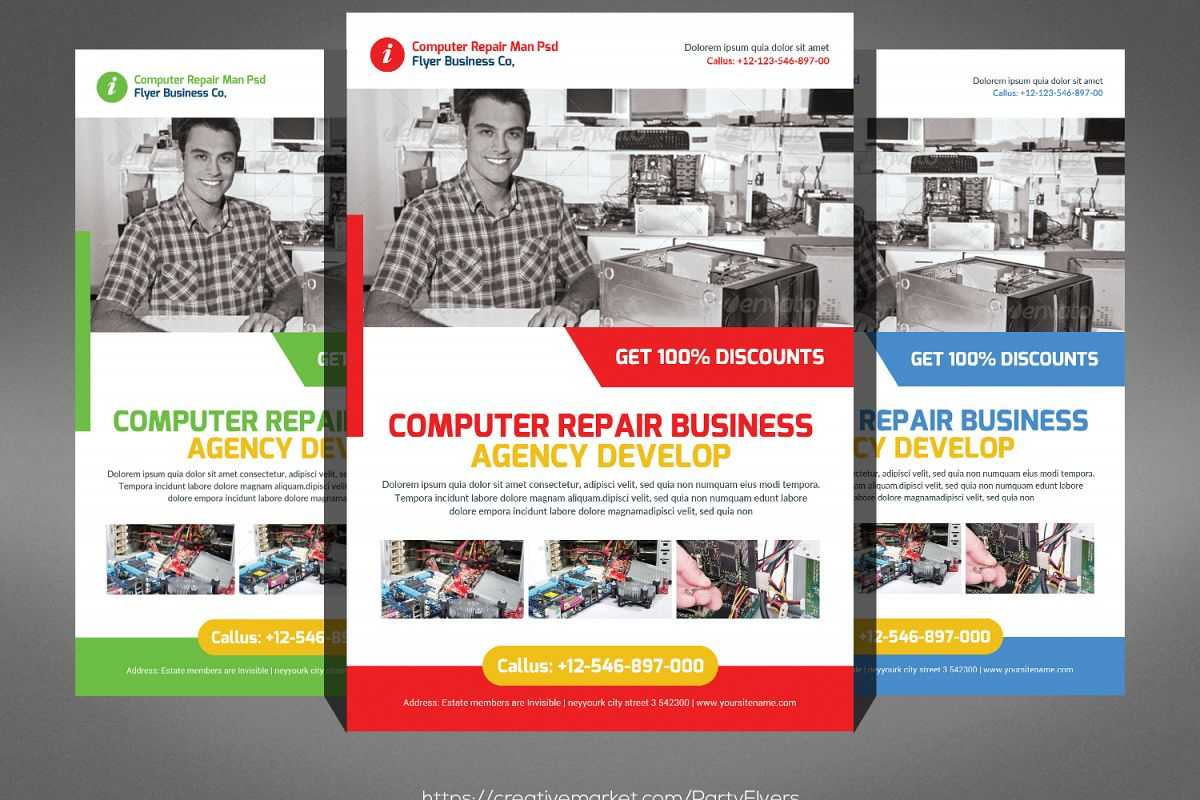 002 Computer Repair Flyer Template Ideas Within Computer Repair Flyer Word Template