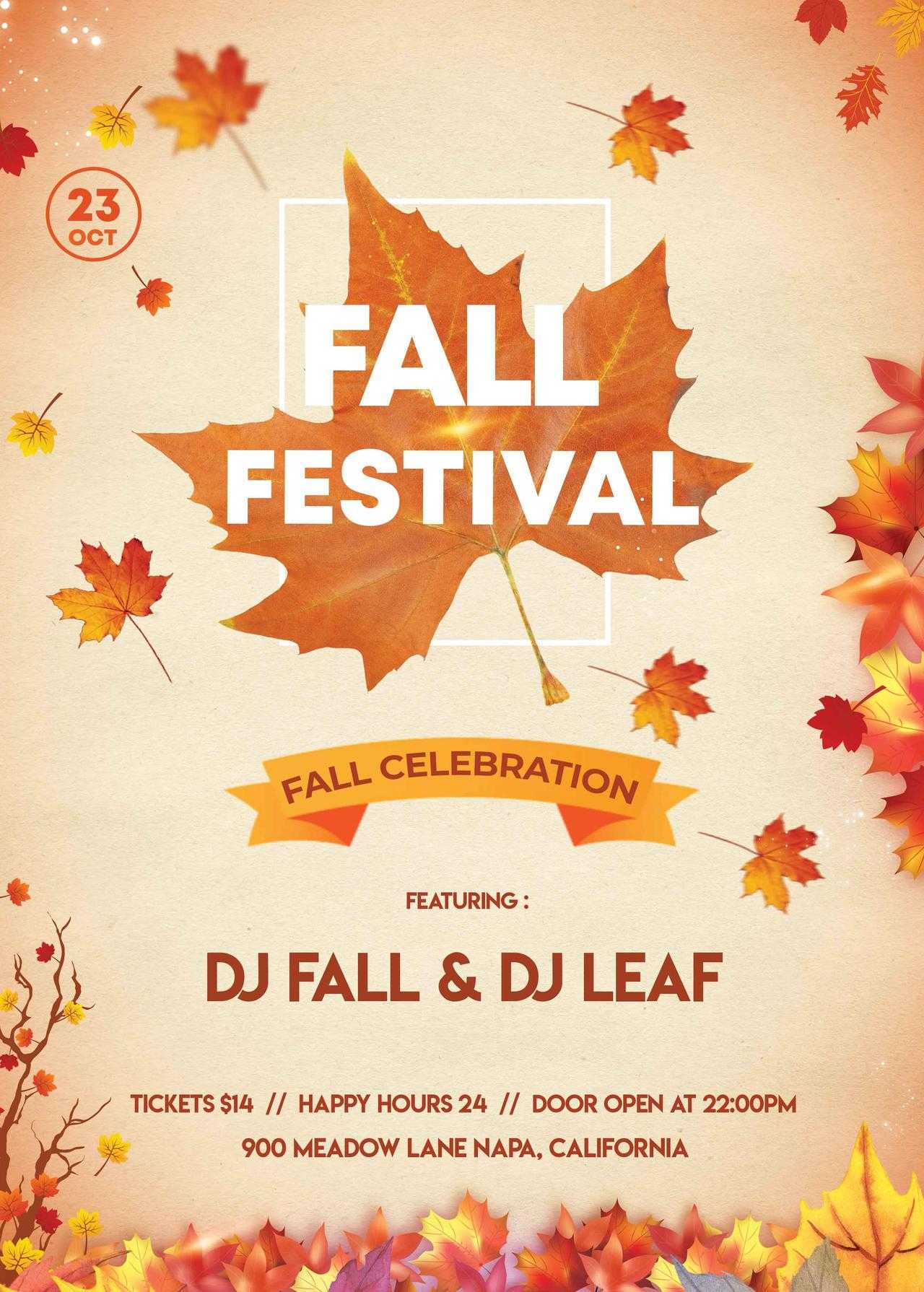 002 Fall Festival Flyer Template Free Psdstudioflyers Pertaining To Fall Festival Flyer Templates Free