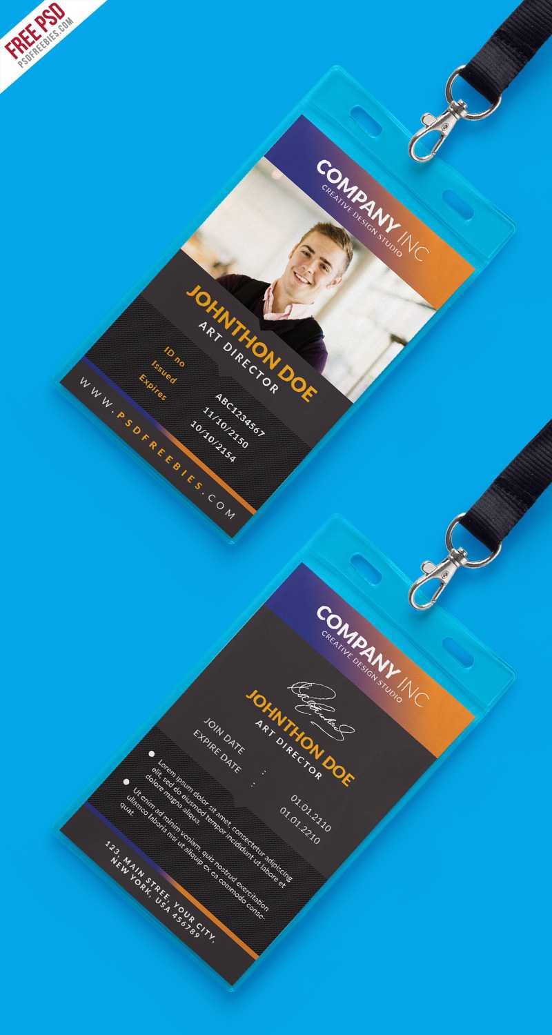 002 Id Card Template Psd Free Fantastic Ideas Employee In College Id Card Template Psd
