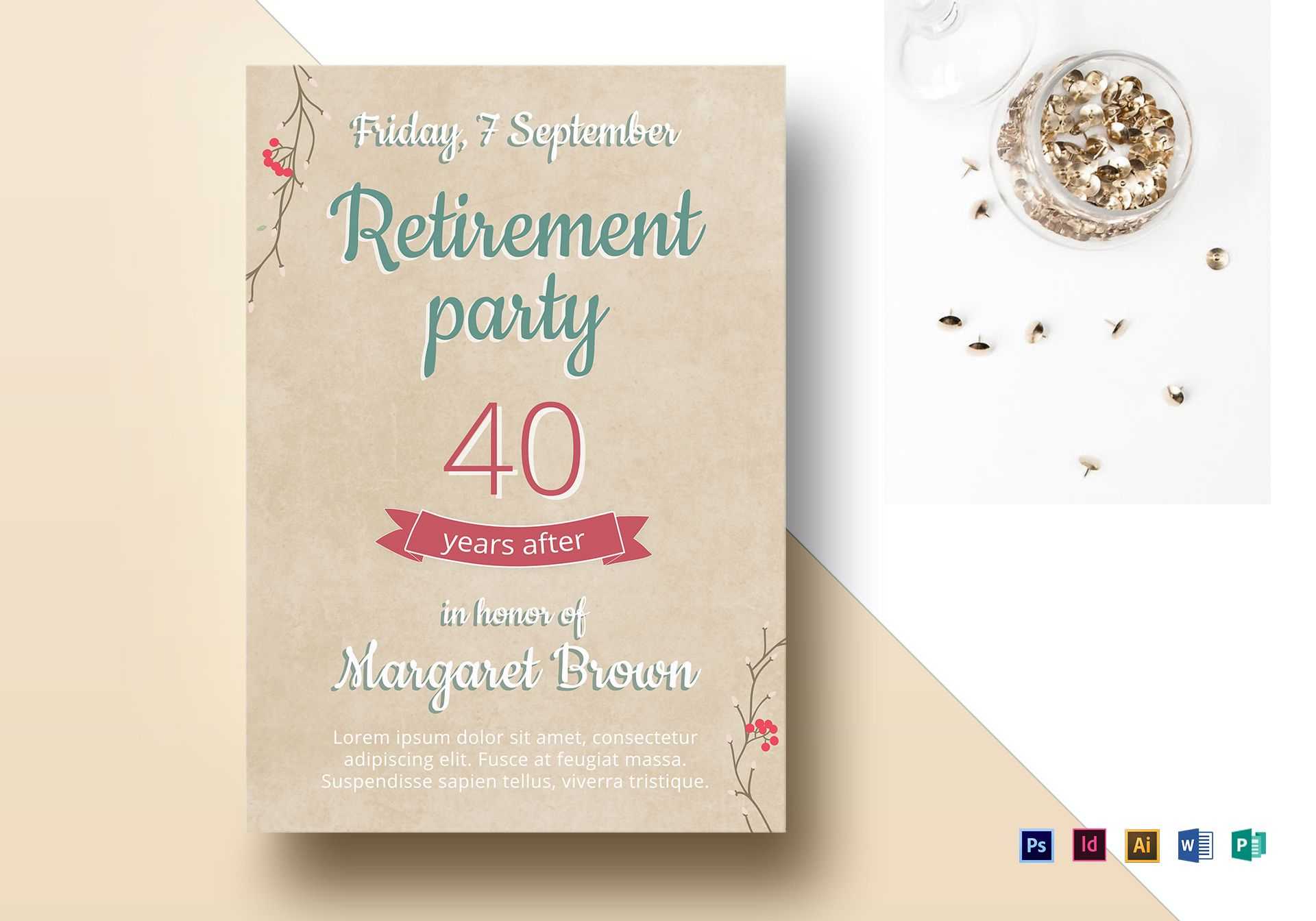 002 Retirement Party Flyer Templates Template Staggering Regarding Free Retirement Flyer Templates