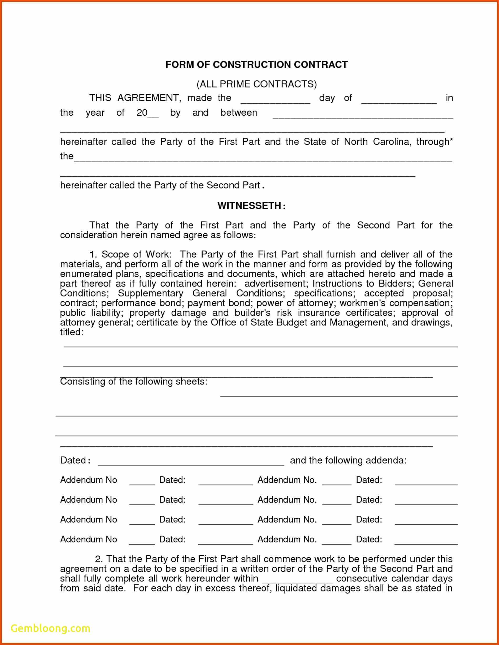 Printable Roofing Contract Template