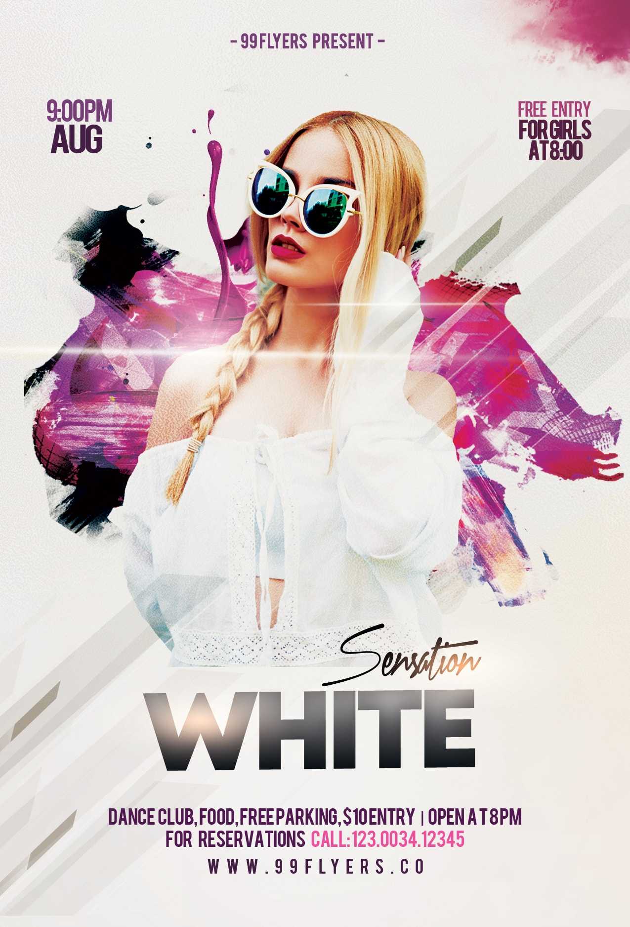 002 Template Ideas Party Flyer Templates Free Awesome With Regard To Free All White Party Flyer Template