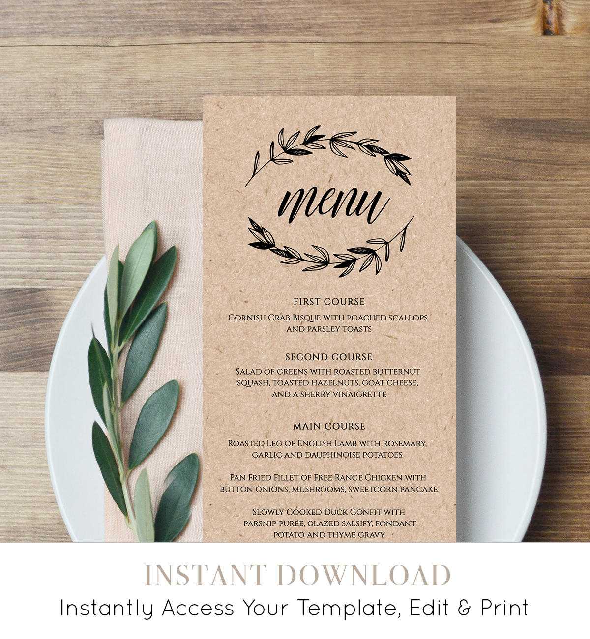 003 Free Wedding Menus Templates Download Il Fullxfull Pertaining To Free Wedding Menu Template For Word