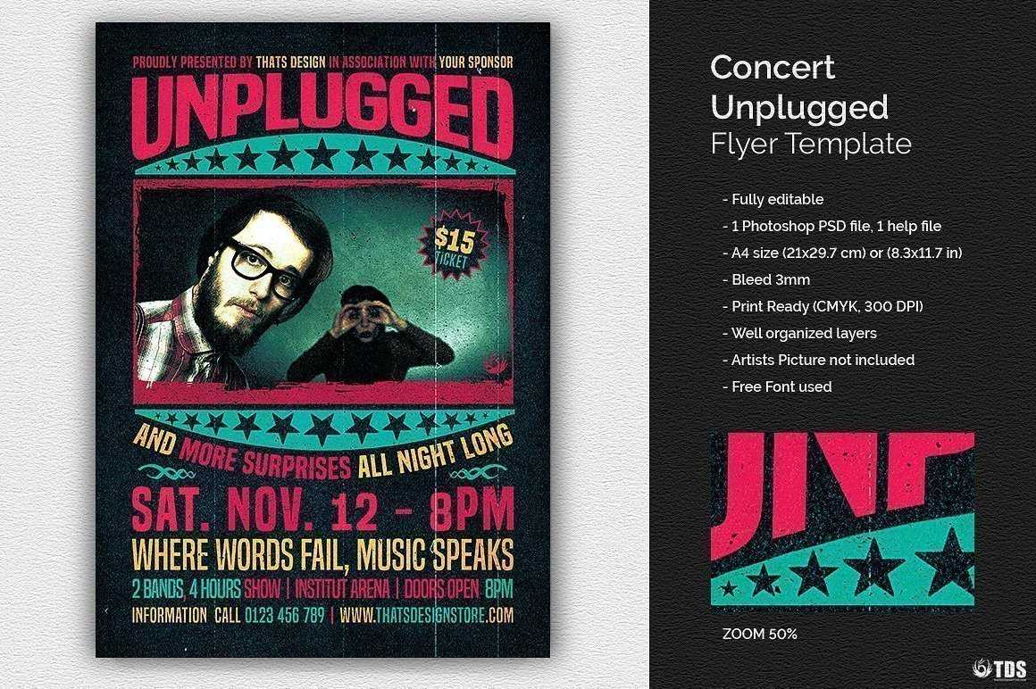 004 Free Concert Flyer Template Ideas 02 Unplugged Imposing Throughout Concert Flyer Template Free