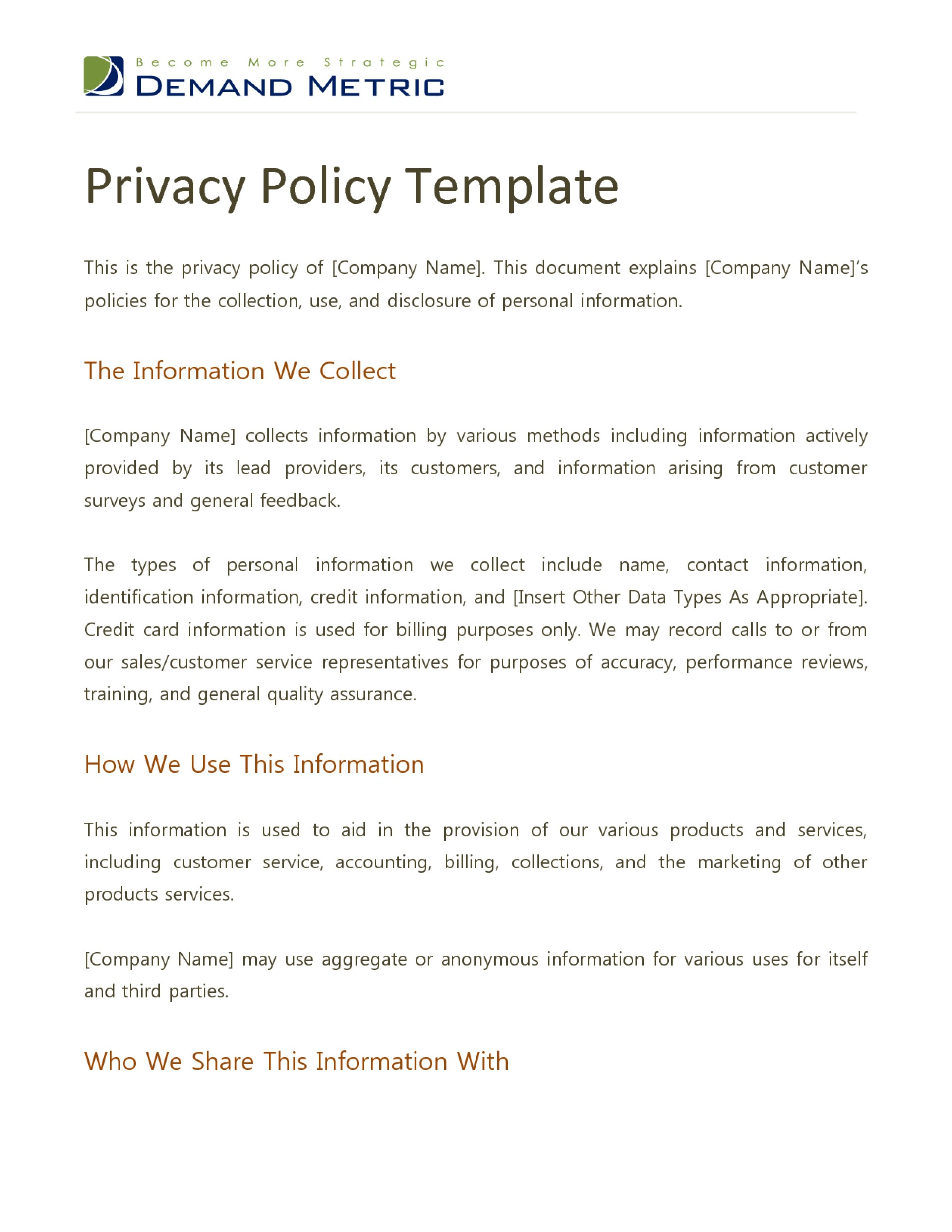 005 Company Privacy Policy Template Uk Sample Ideas Dreaded Pertaining To Credit Card Privacy Policy Template