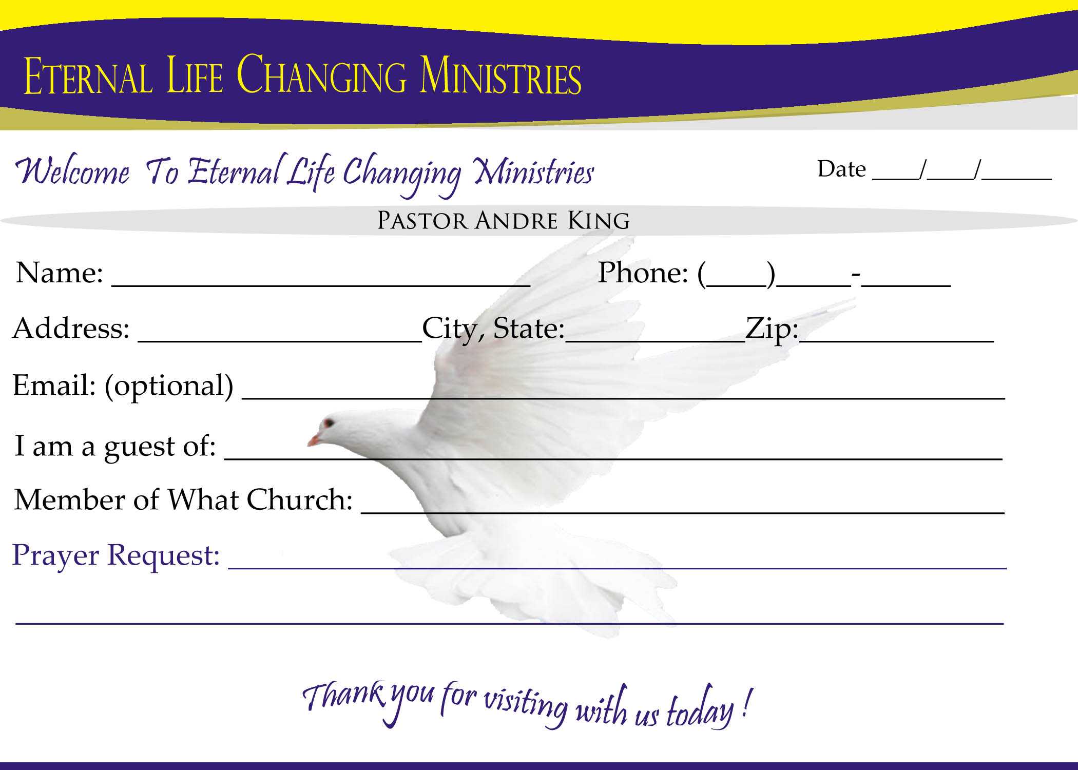 007 Template Ideas Eternal Life Visitor Card Church Intended For Church Visitor Card Template Word