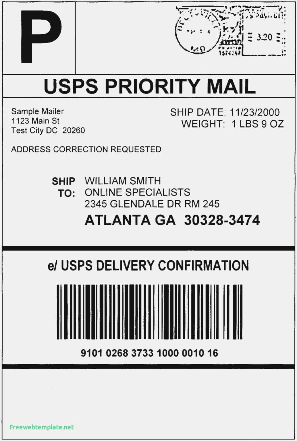 007 Template Ideas Free Printable Shipping Address Label Throughout 