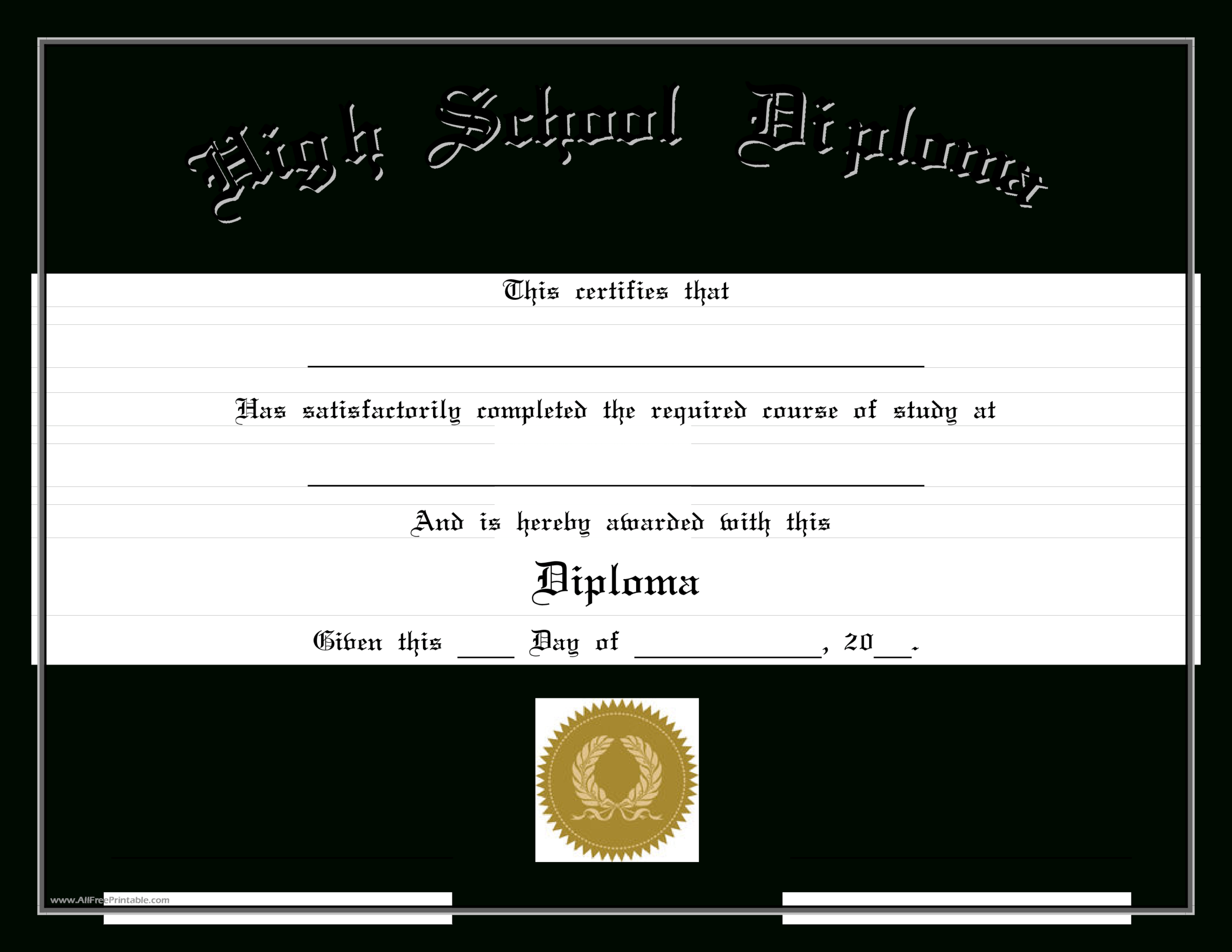 008 Free Printable Diploma Template Ideas High School In Free Printable Graduation Certificate Templates