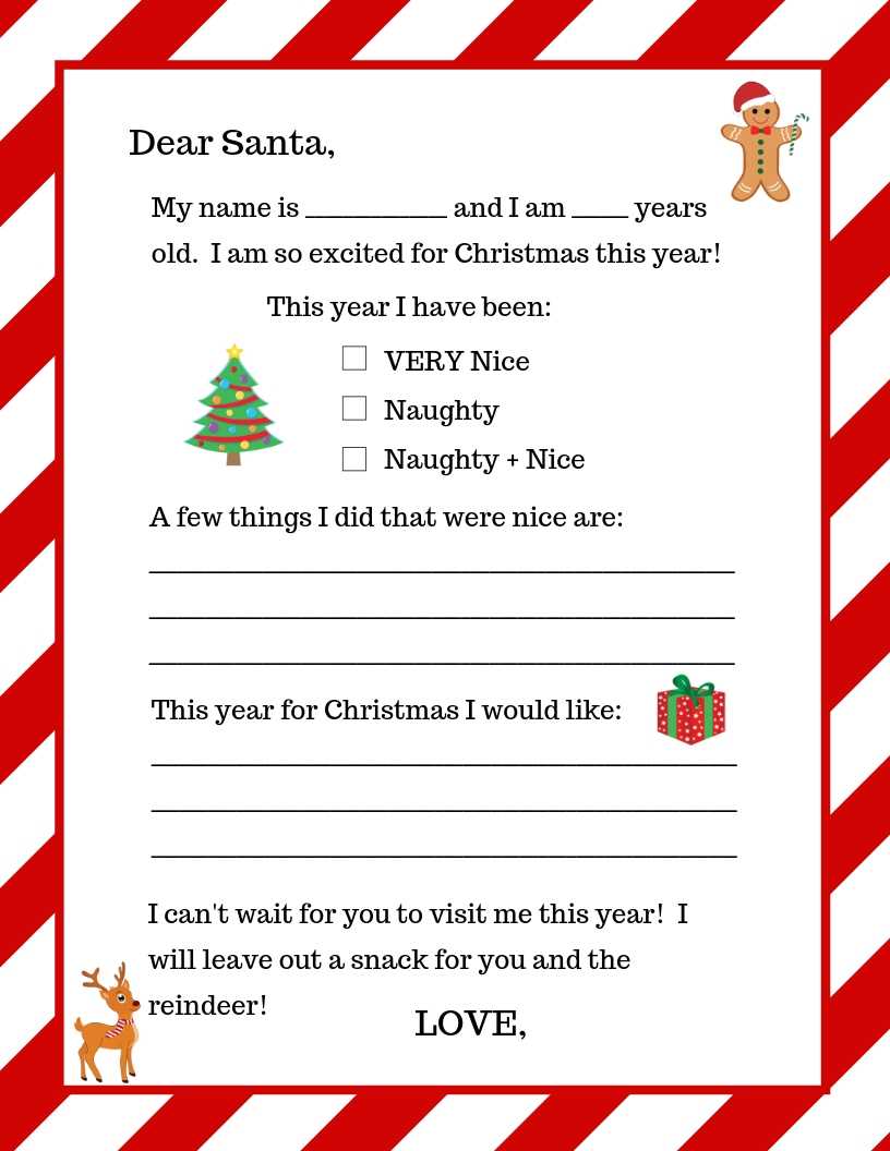 008 Template Ideas Letter To Santa Printable Black And White Pertaining To Dear Santa Template Kindergarten Letter