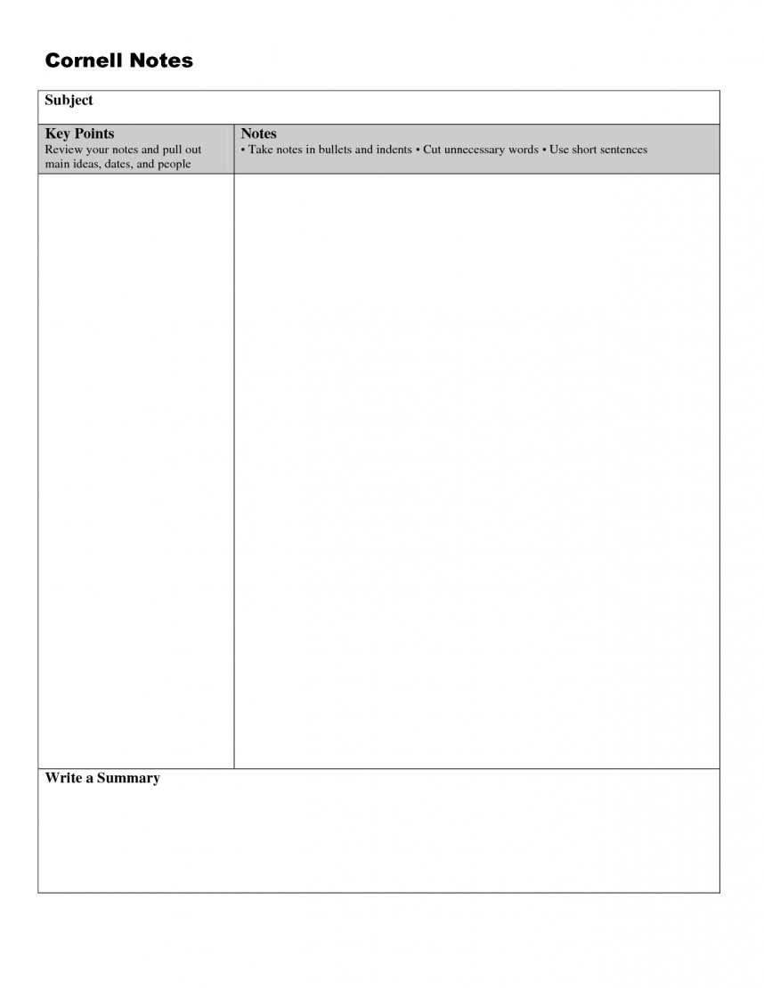 009 Template Ideas Note Taking Word Unforgettable Free Pertaining To Cornell Notes Template Doc