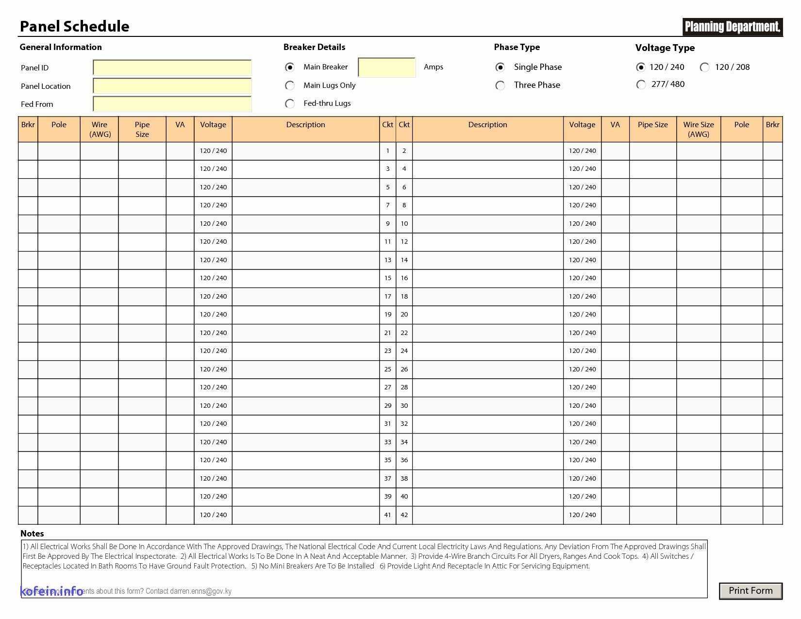 010 Electrical Panel Schedule Template Excel Or Label Intended For Electrical Panel Label Template Download