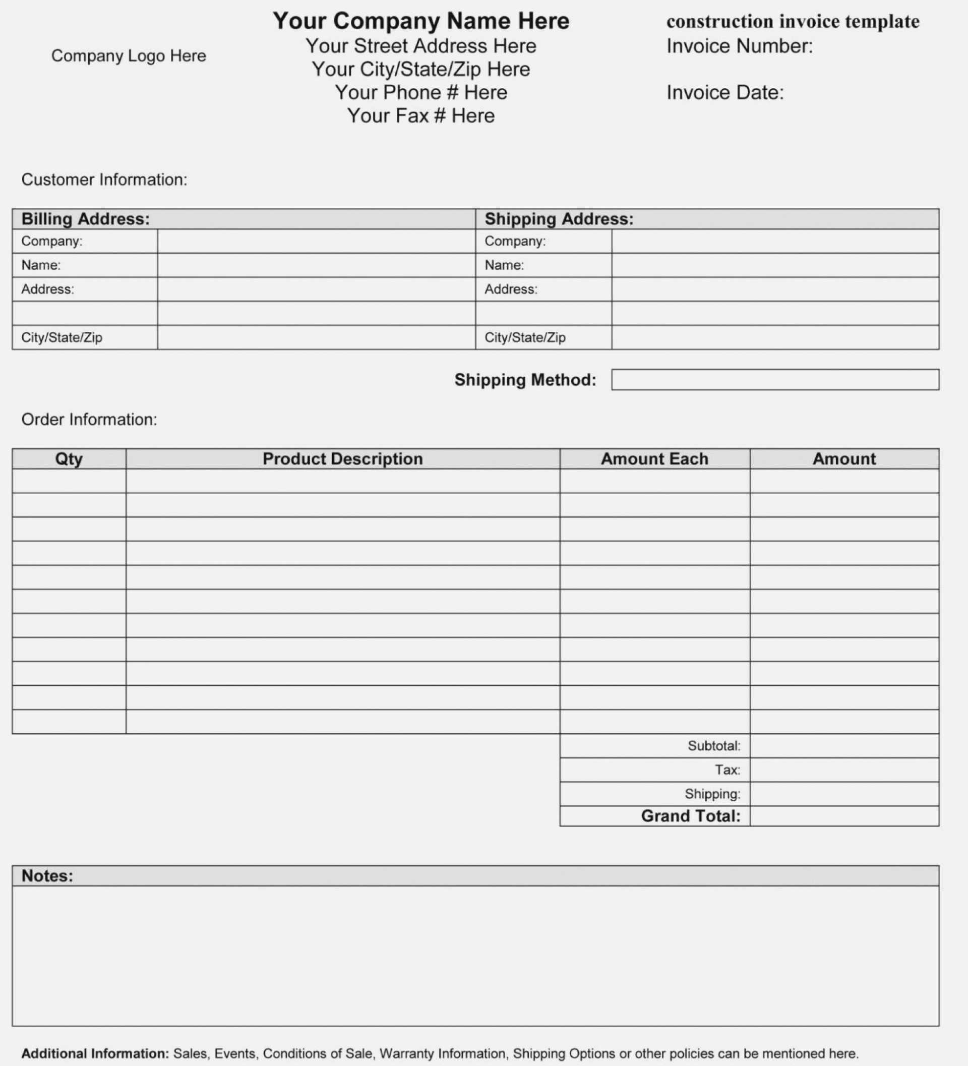 010 Free Contractor Invoice Template Word Ideas For Contract Labor Invoice Template