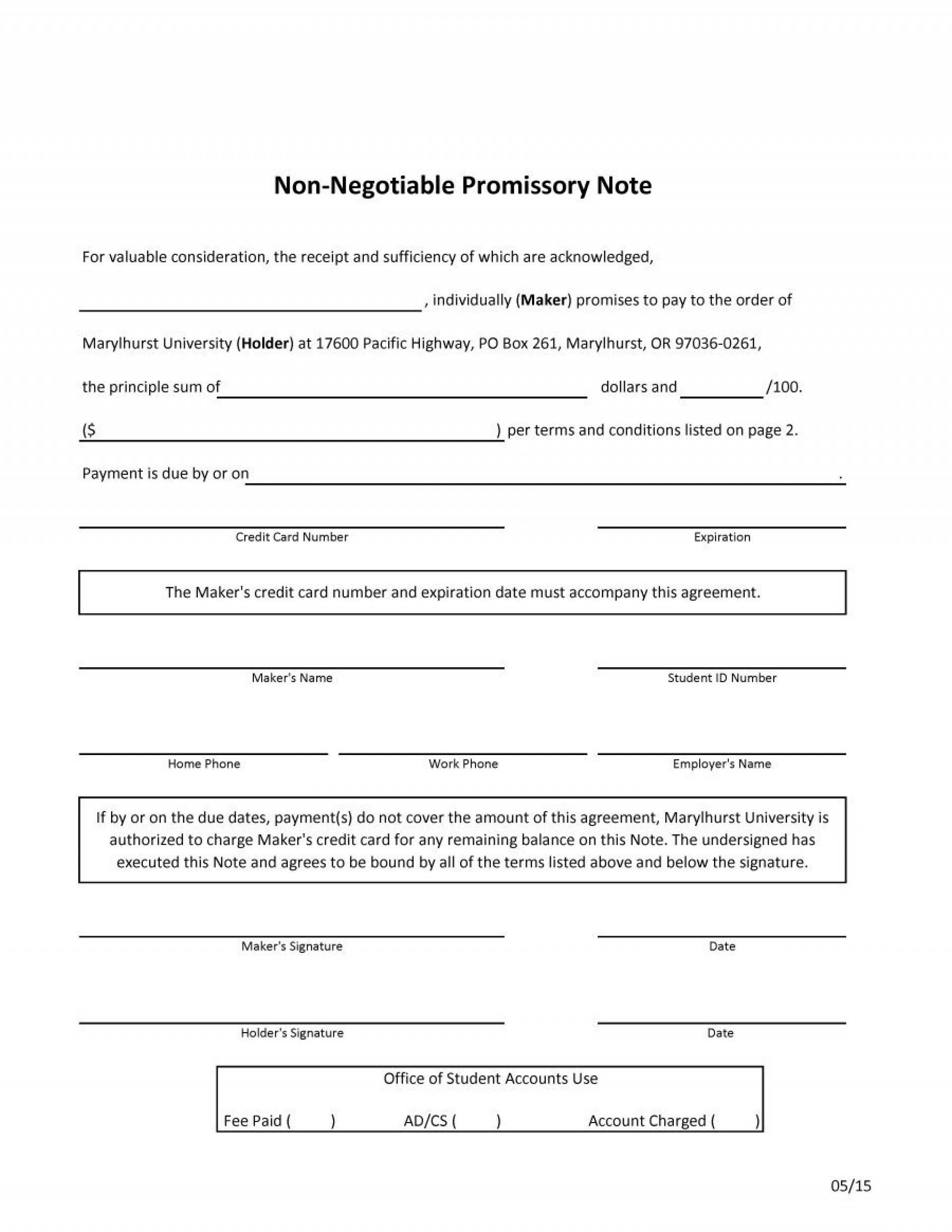 010 Template Ideas Northcarolina Promissory Note Pdf Inside Credit Note Template On Word Download