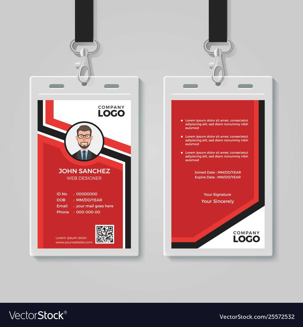 012 Employee Id Card Format Free Download Modern Red Within Free Id Card Template Word