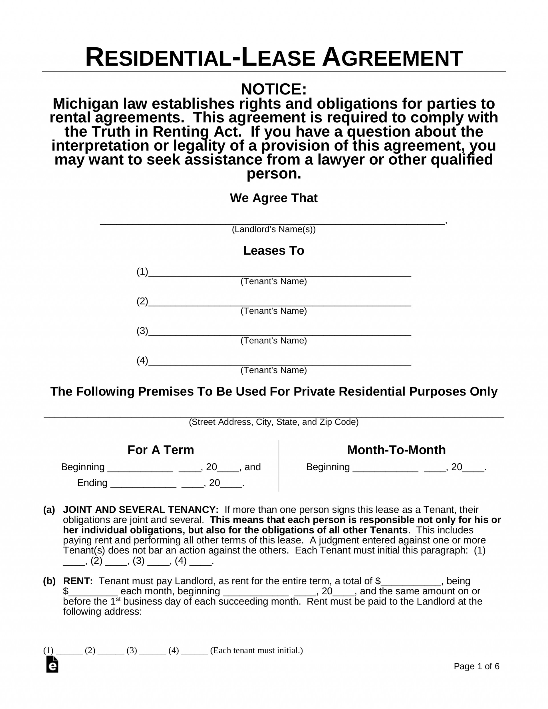 012 Farm Lease Agreement Form2 788X1020 Property Template Pertaining To Farm Business Tenancy Template