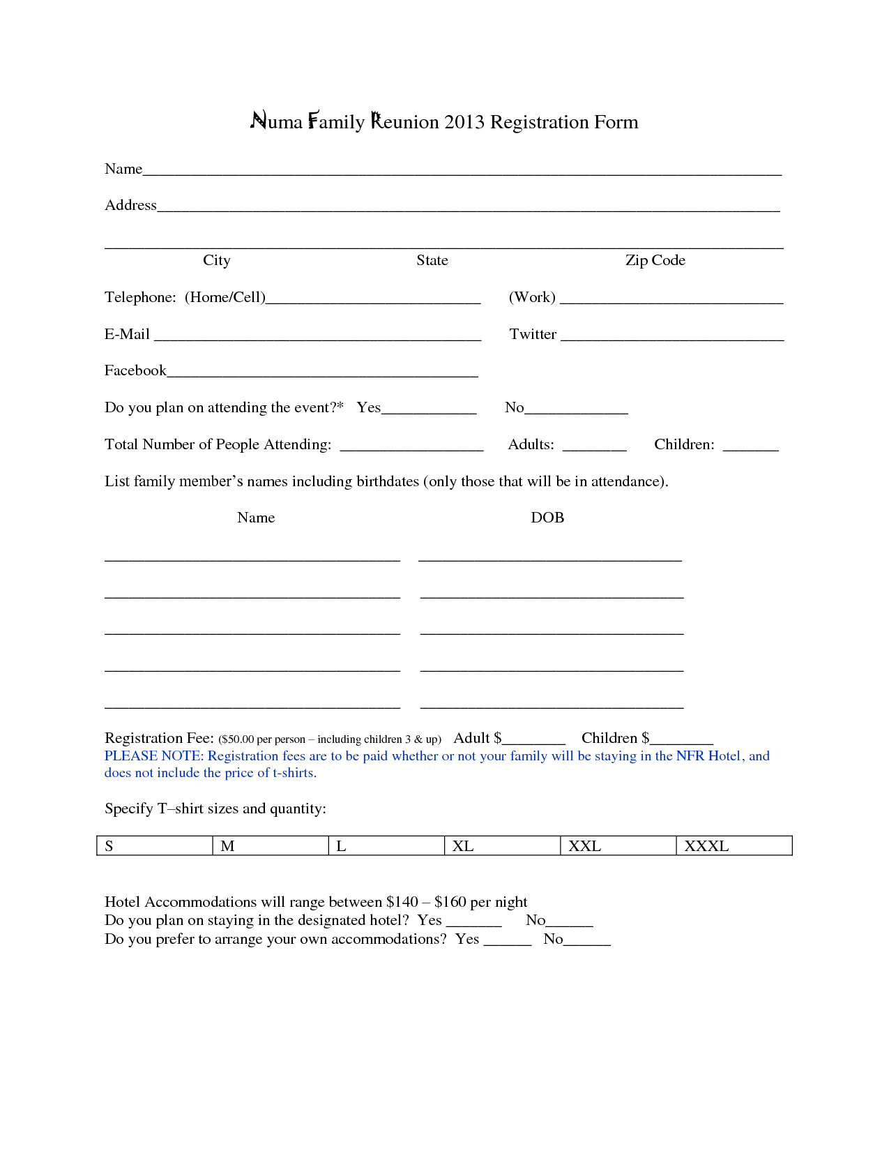 012 Free Printable Event Registration Form Template In Event Vendor Application Template