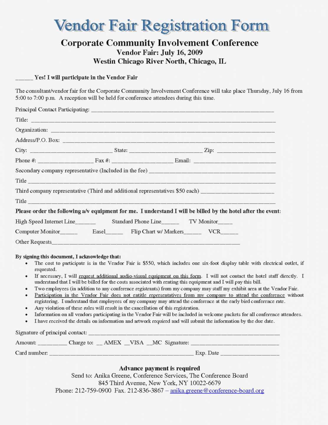 012 Free Printable Event Registration Form Template Regarding Event Vendor Application Template