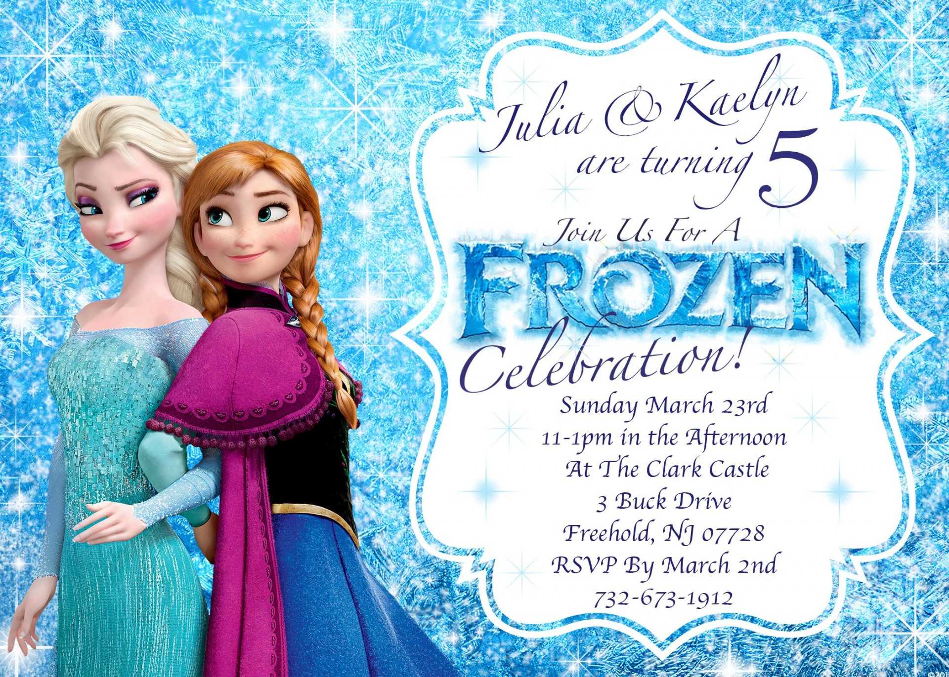 012 Frozen Invitation Templates Free Download Template Ideas Within Frozen Birthday Card Template