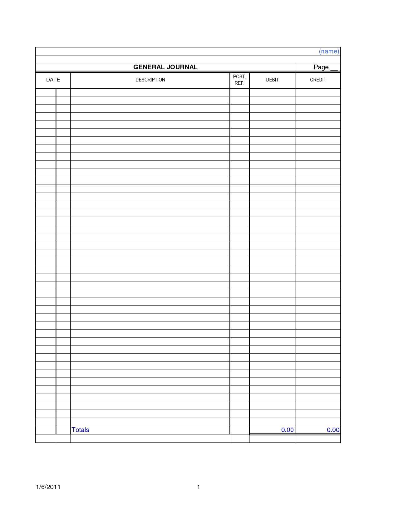 014 Blank Accounting Ledger Template Printable 90994 Journal Intended For Double Entry Journal Template For Word