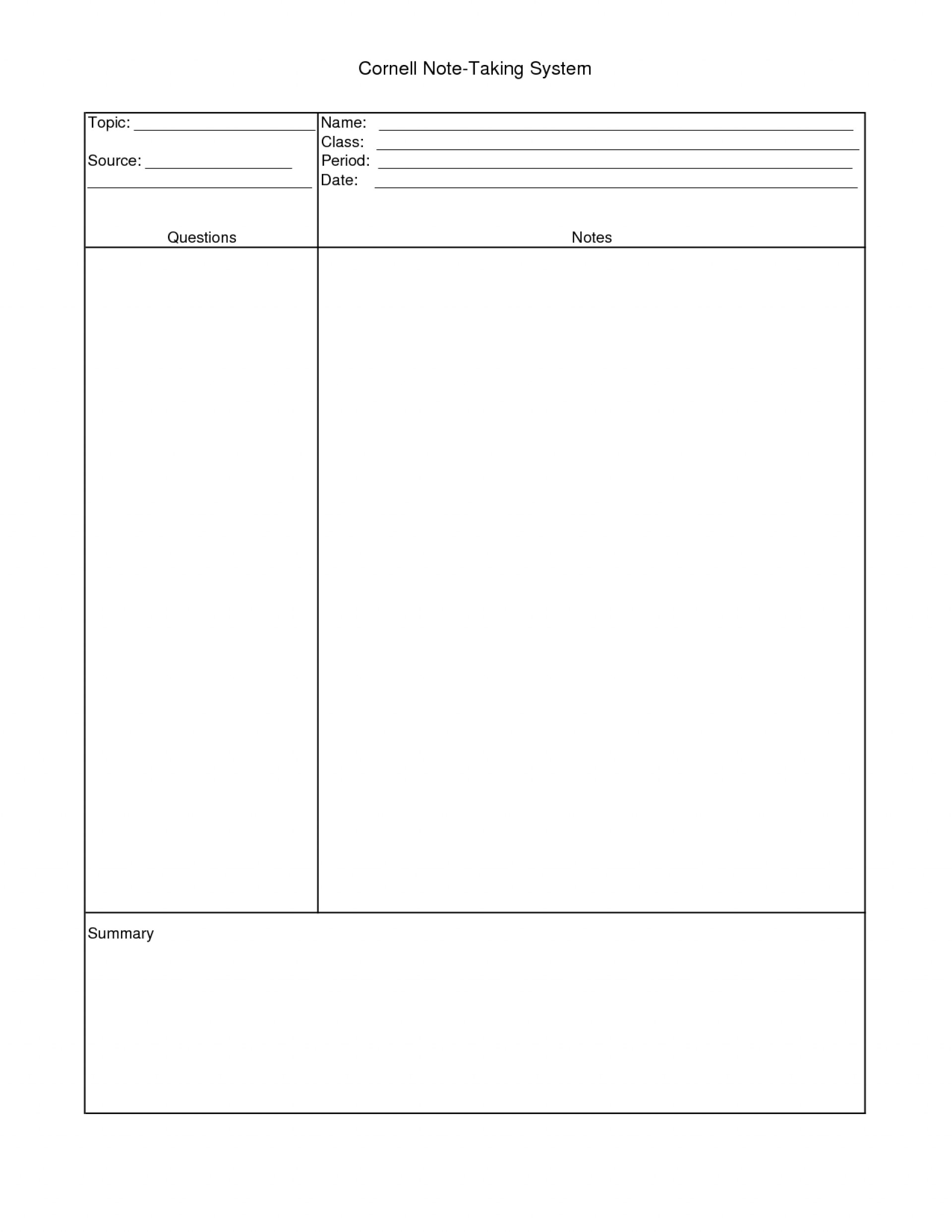 014 How To Do Notecards For Research Paper Mla Cornell Note Throughout Cornell Notes Google Docs Template