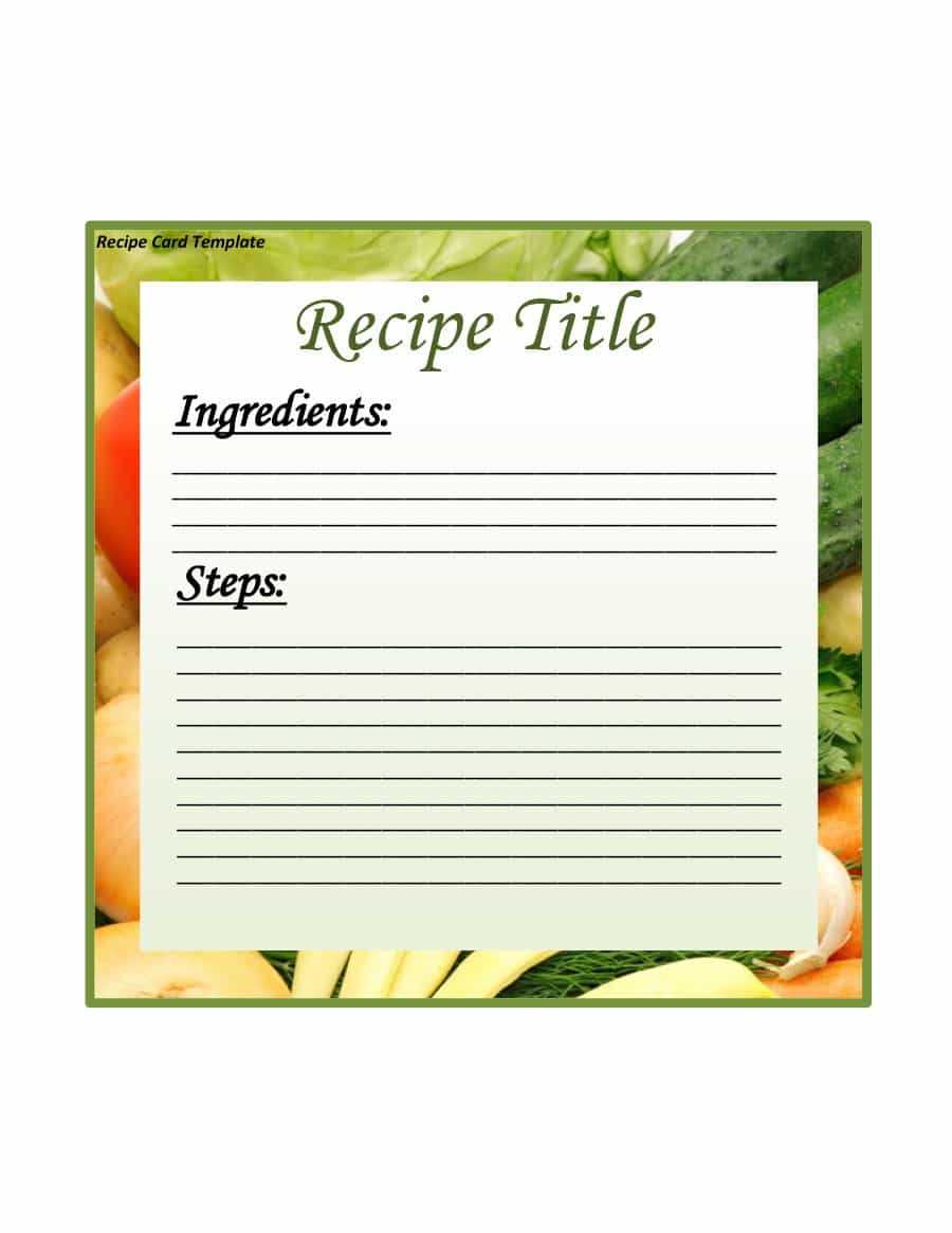 014 Recipe Card Template For Word Ideas Cookbook Sensational With Fillable Recipe Card Template