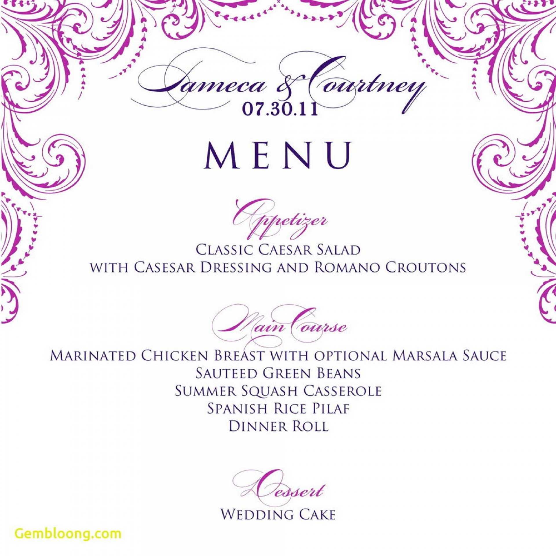 014 Template Ideas Free Printable Dinner Party Menu Inside Free Printable Dinner Menu Template