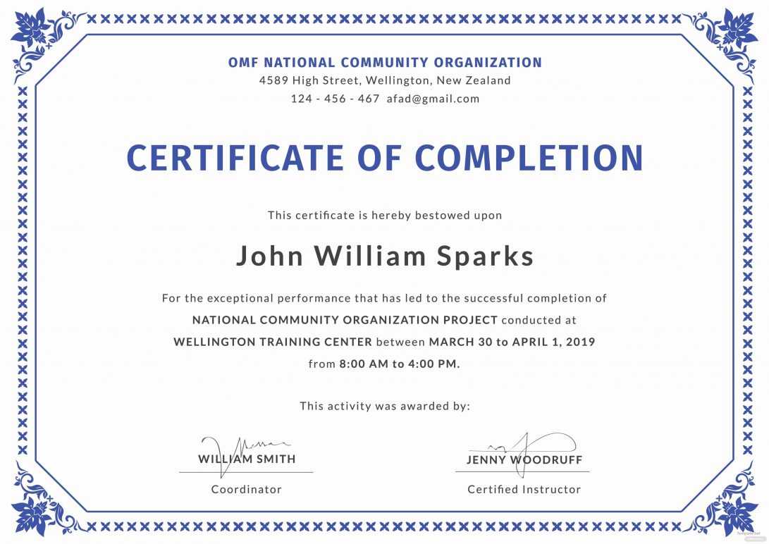 015 Template Ideas Training Completion Certificate Free With Free Training Completion Certificate Templates