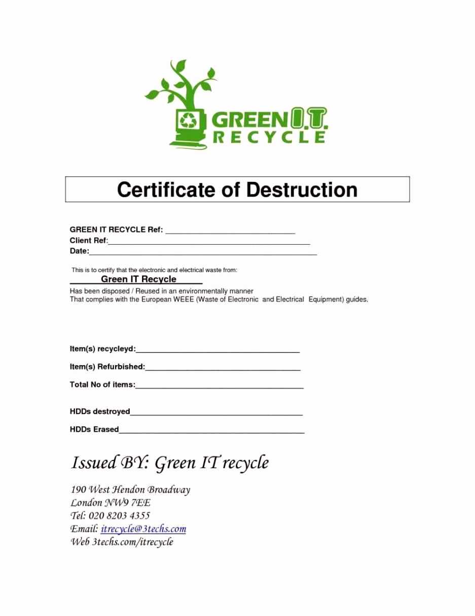 016 Certificate Of Destruction Template Ideas Bunch For In Free Certificate Of Destruction Template