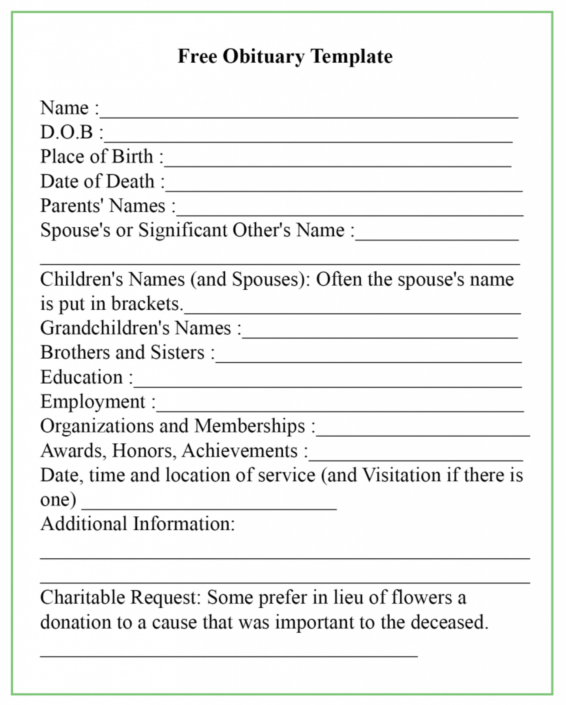 017 Download Free Printable Fill In The Blank Resume Within Fill In The Blank Obituary Template