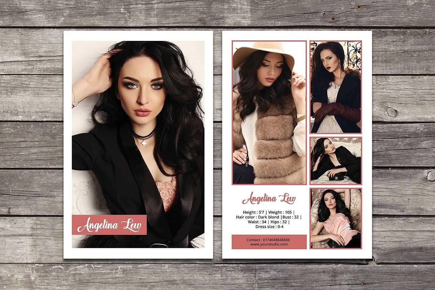 017 Model Comp Card Template Outstanding Ideas Photoshop Psd In Free Model Comp Card Template Psd