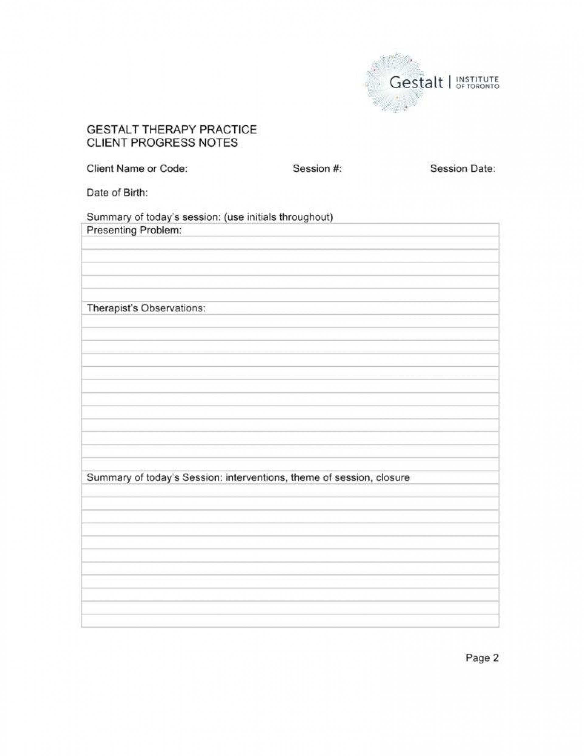 018 Template Ideas Therapist Progress Note Counseling Intended For Counselling Session Notes Template