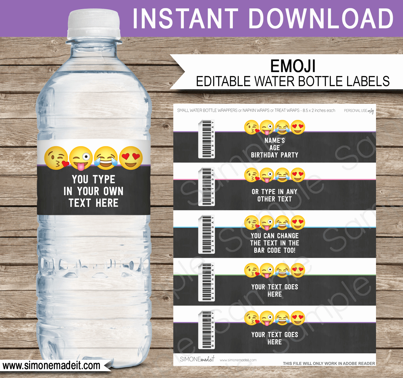 019 Free Water Bottle Label Template Awesome Emoji Theme Throughout Drink Bottle Label Template