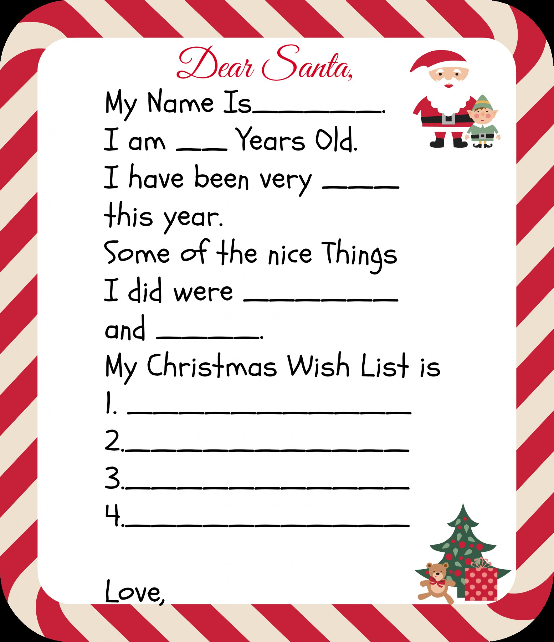 020 Free Printable Holiday Letter Templates Christmas Word Pertaining To Dear Santa Letter Template Free