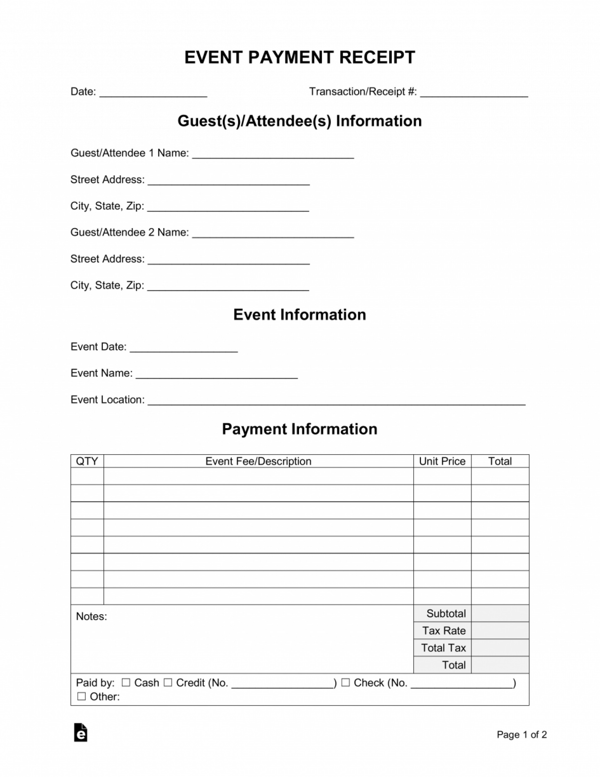 021 Ms Excel Cash Receipt Template Ideas Event Payment Word For Fake Receipt Template