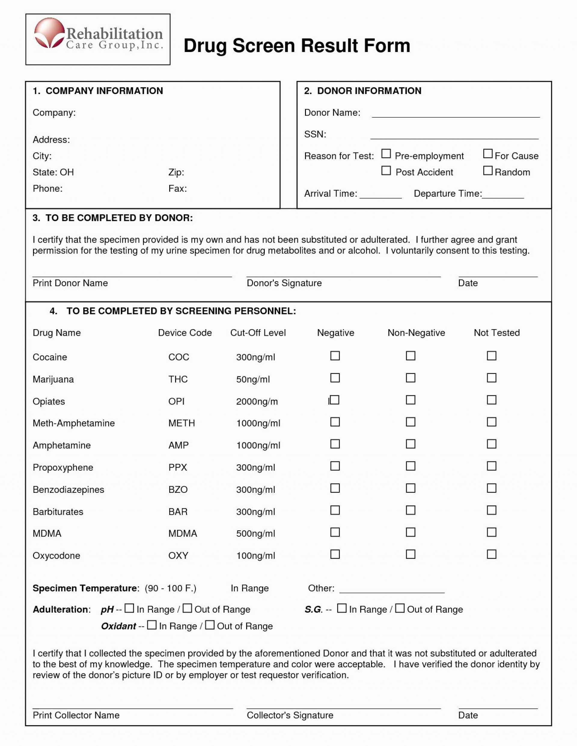 021 Panel Drug Test Urine Screen Near You Accesa Labs Regarding Drug Test Results Form Template