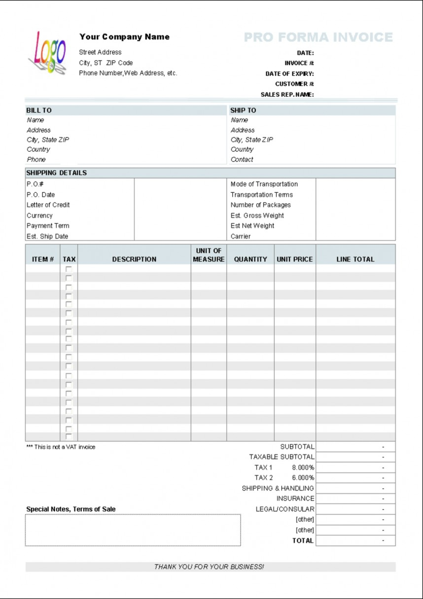 021 Template Ideas Free Proforma Invoice Screenshot Excel Within Free Proforma Invoice Template Word