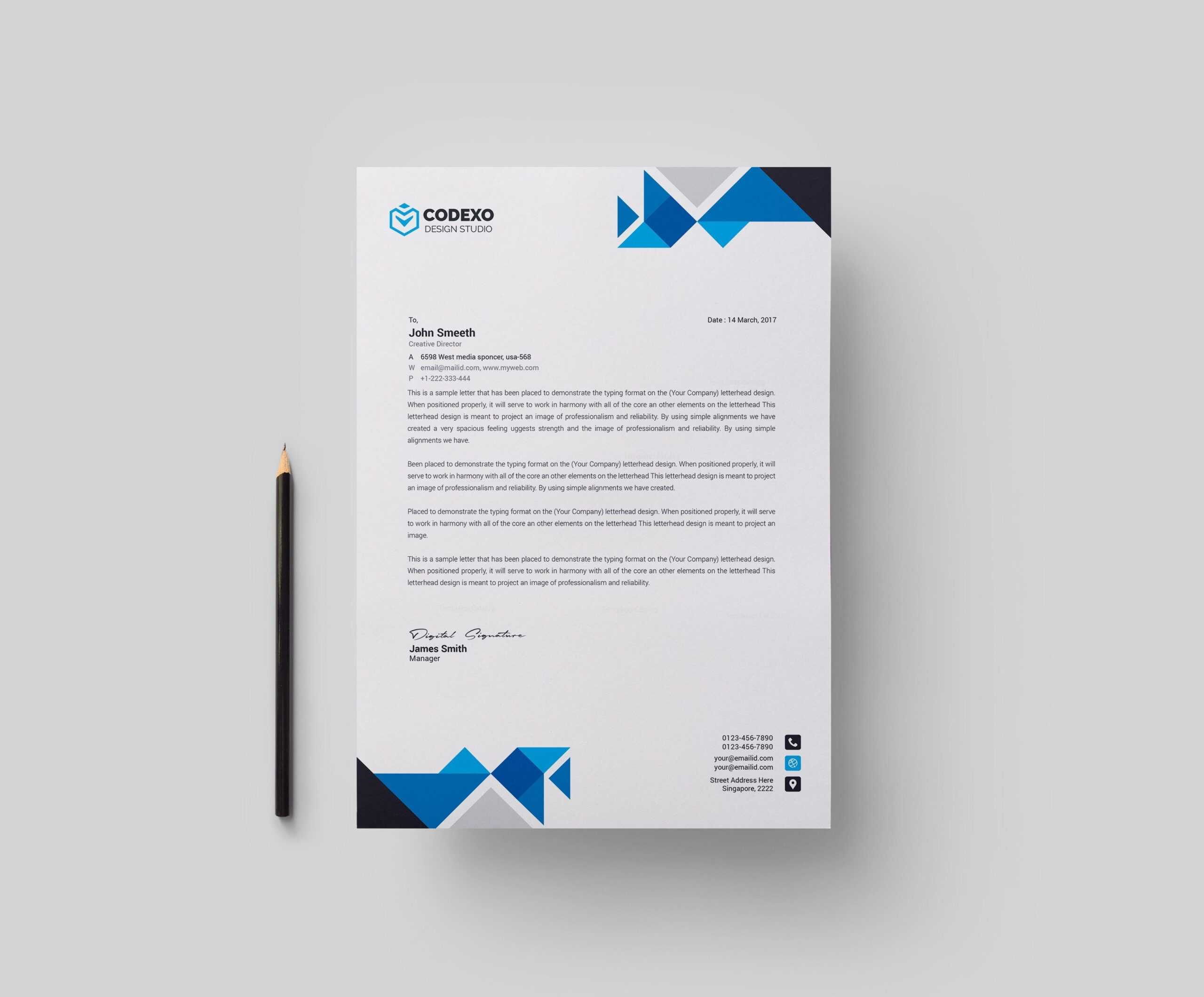 024 Free Sample Letterhead Template Download Professional For Create Company Letterhead Template