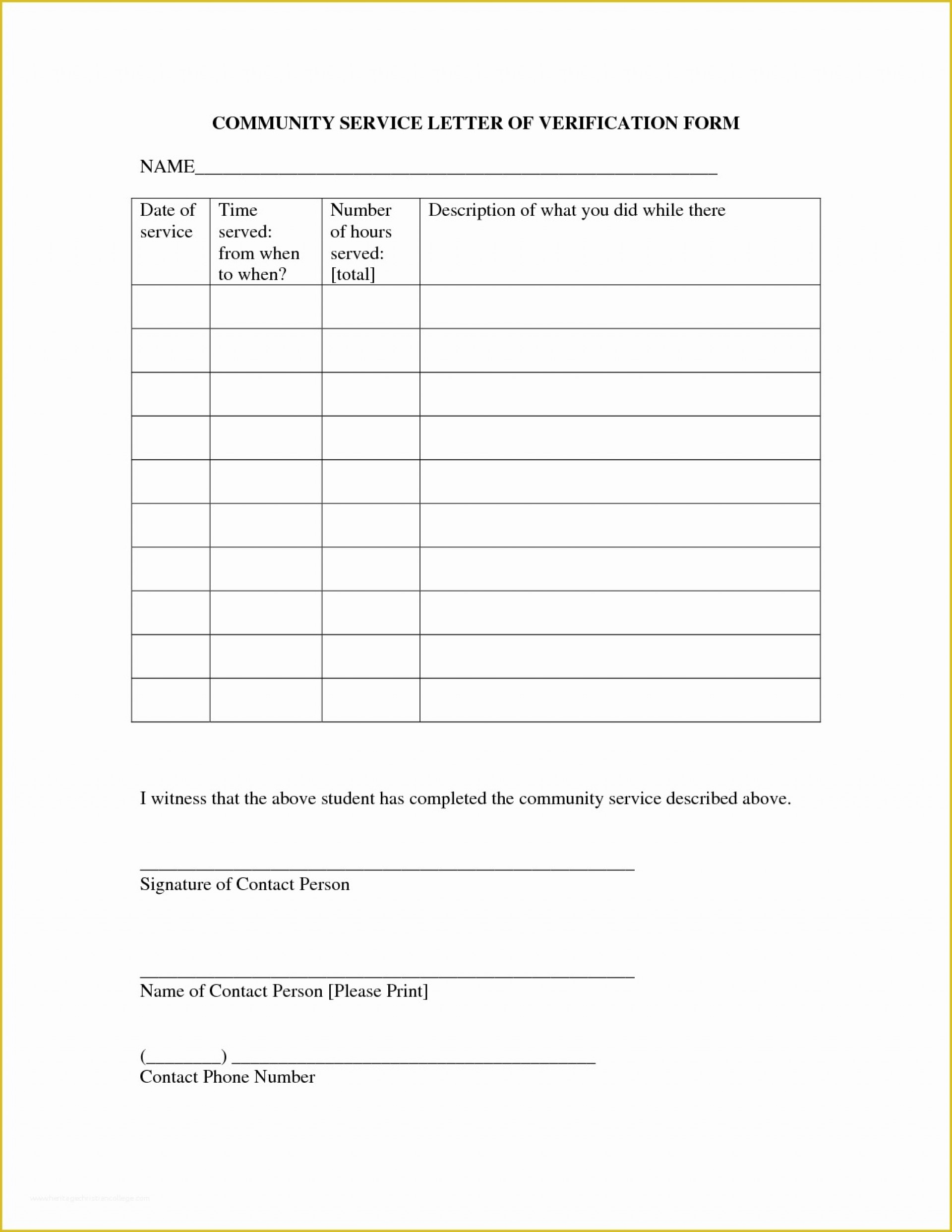 024 Volunteer Hours Form Template Application Unbelievable With Community Service Template Word