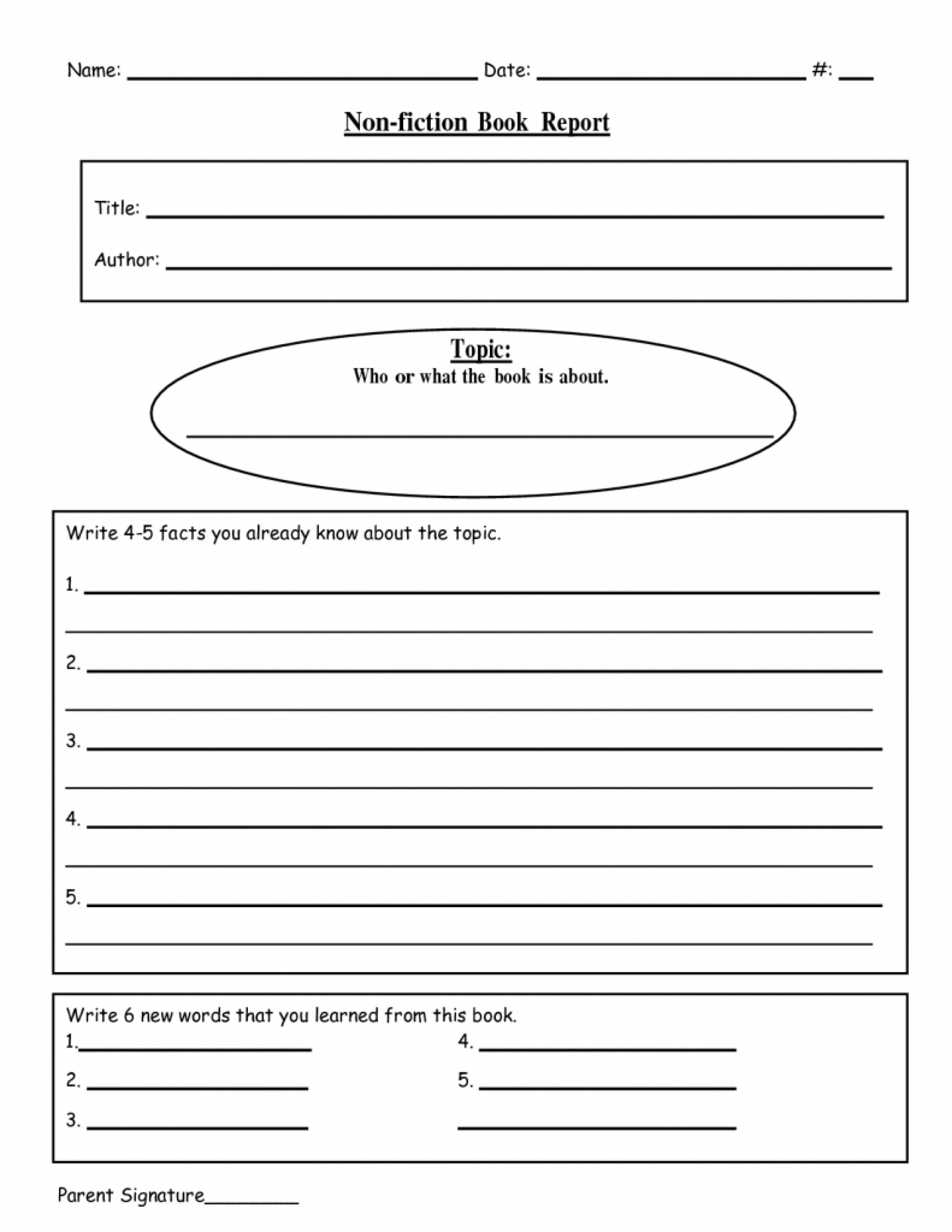 025 Book Template Free Printable Freeblankgradesheettemplate Intended For First Grade Book Report Template