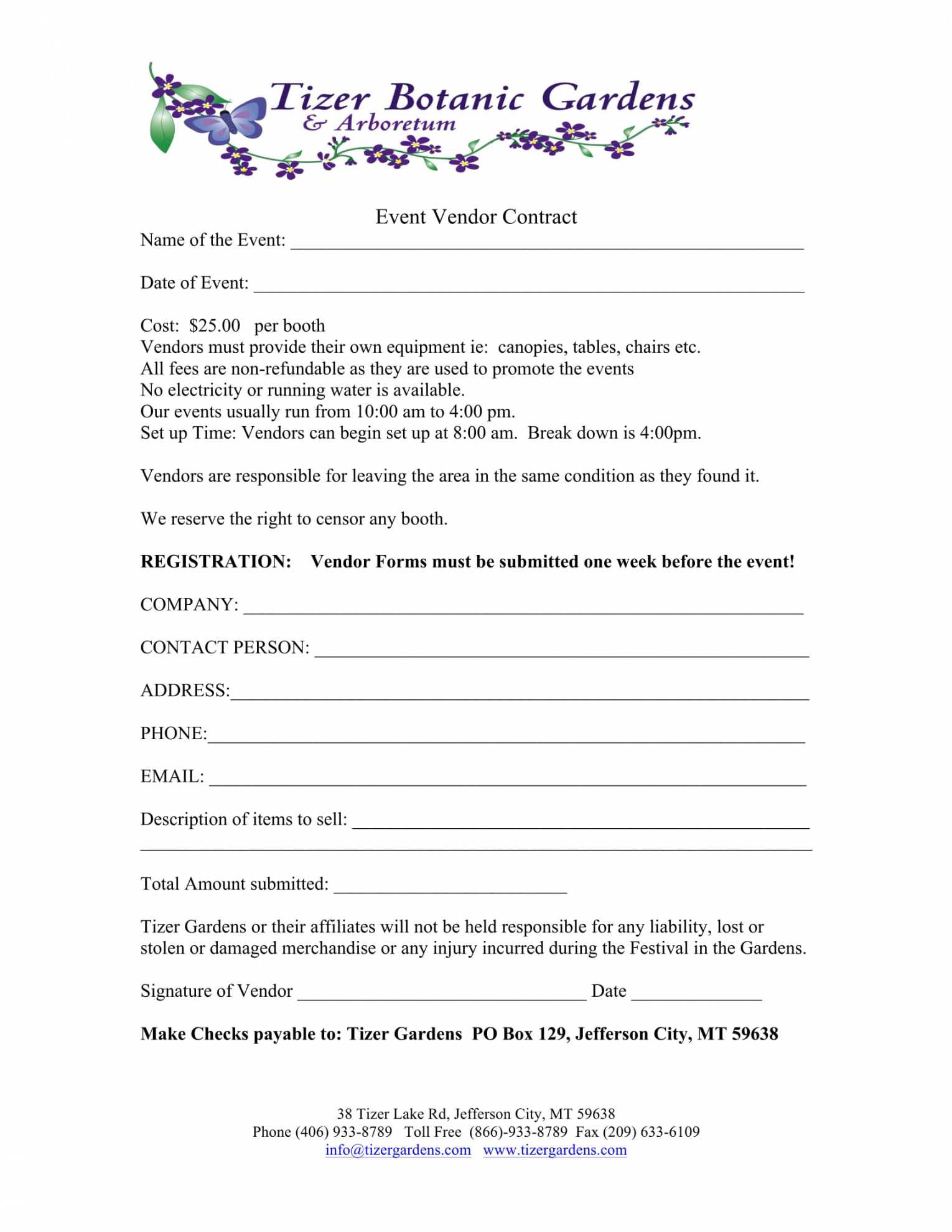 025 Printable Event Vendor Registration Form Free Word Pdf Within Event Vendor Application Template