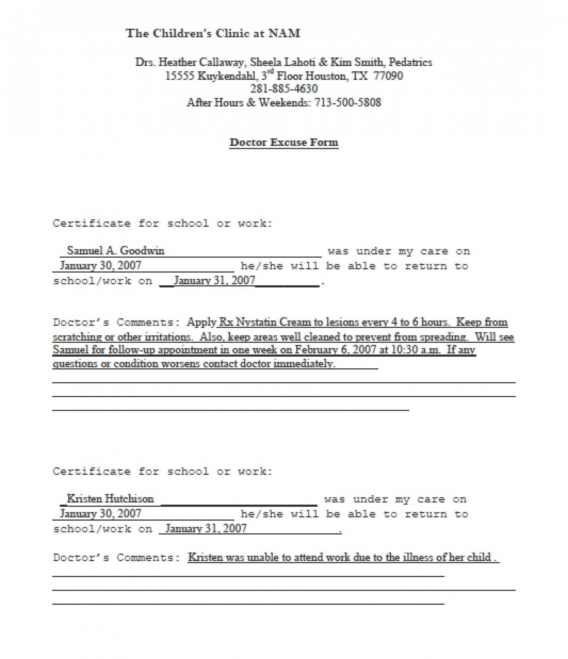 025 Template Ideas Doctors Note Excellent Pdf Free Sick In Fake Doctors Note Template Pdf Free