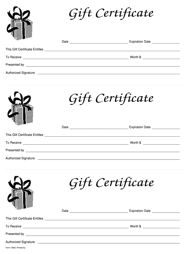 026 Free Gift Card Template Pdf Large Printable Certificates Pertaining To Fillable Gift Certificate Template Free