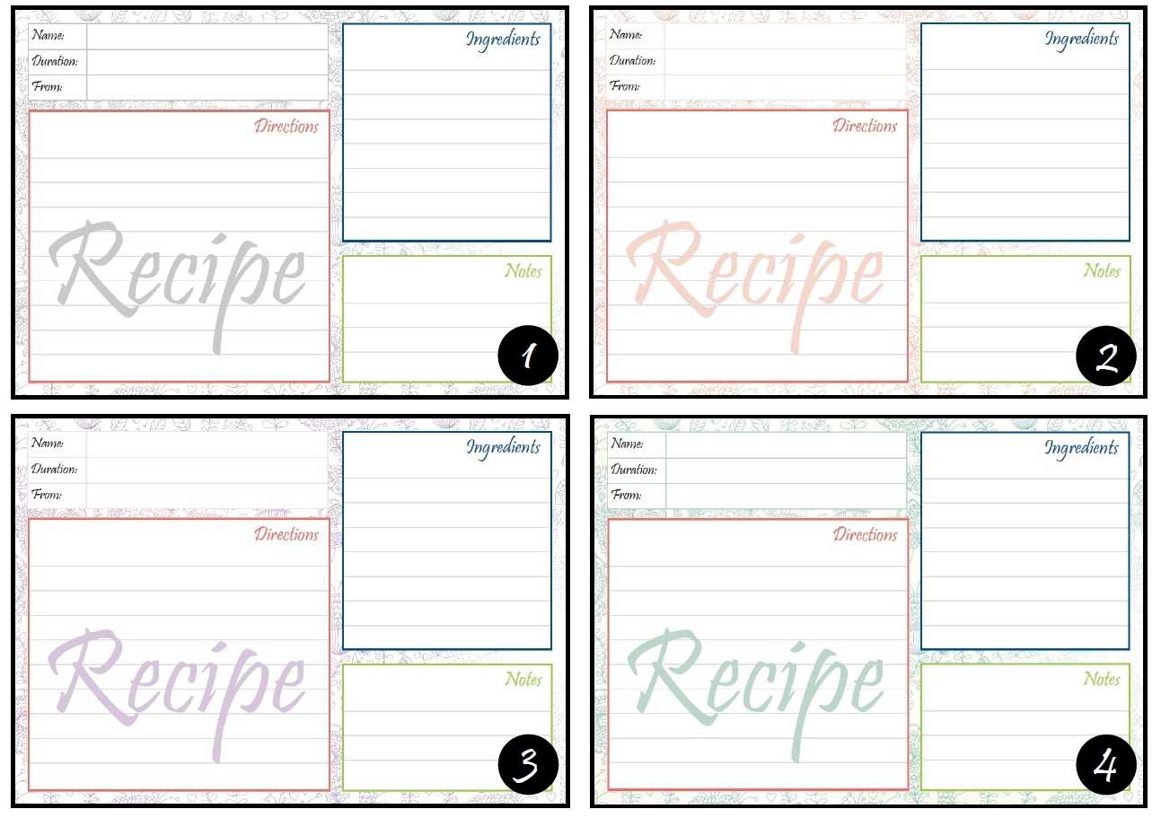 026 Template Ideas Recipe Card For Word Format Cookbook Inside Fillable Recipe Card Template