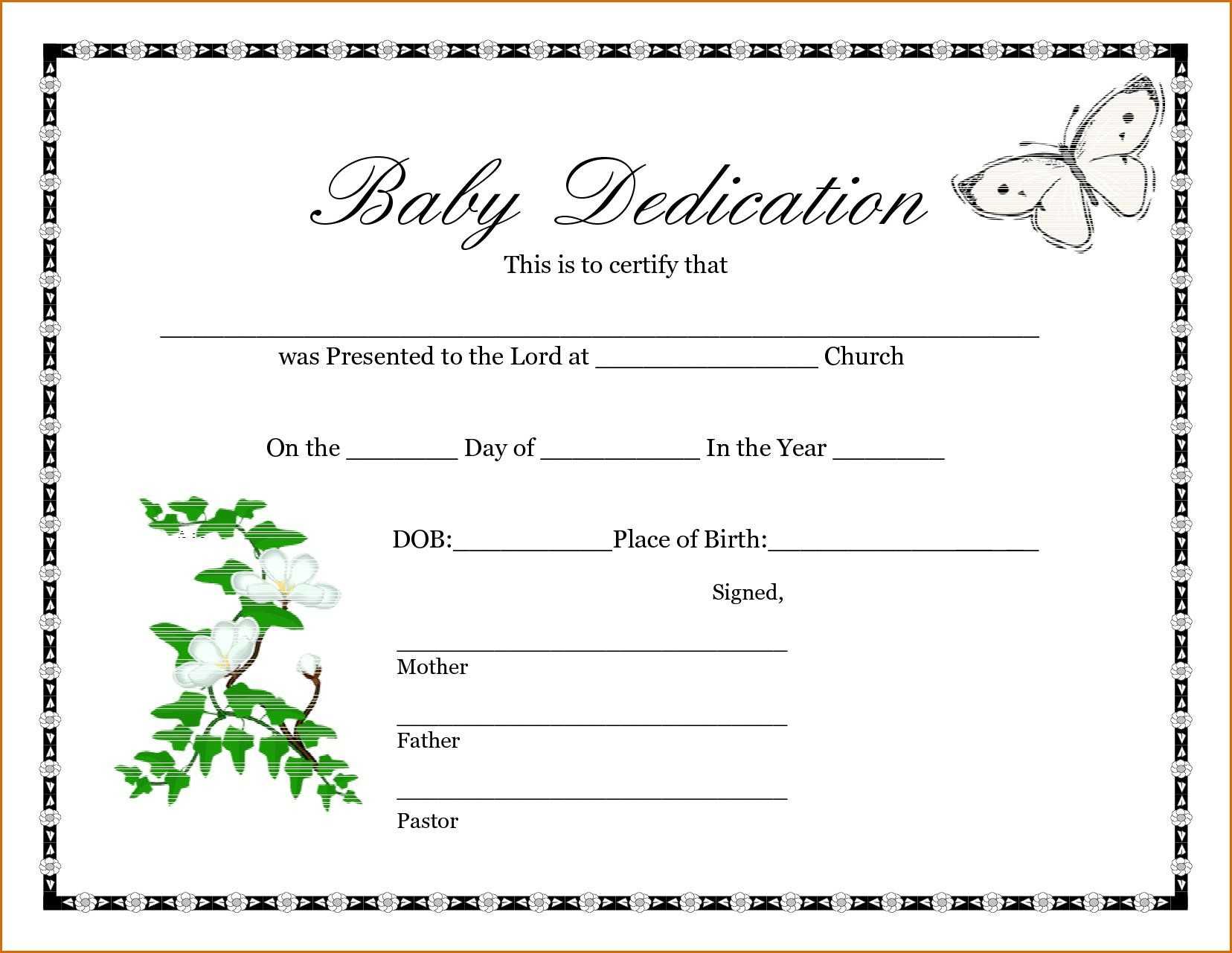 028 Baby Dedication Certificate Template Fake Birth Maker Regarding Fake Birth Certificate Template