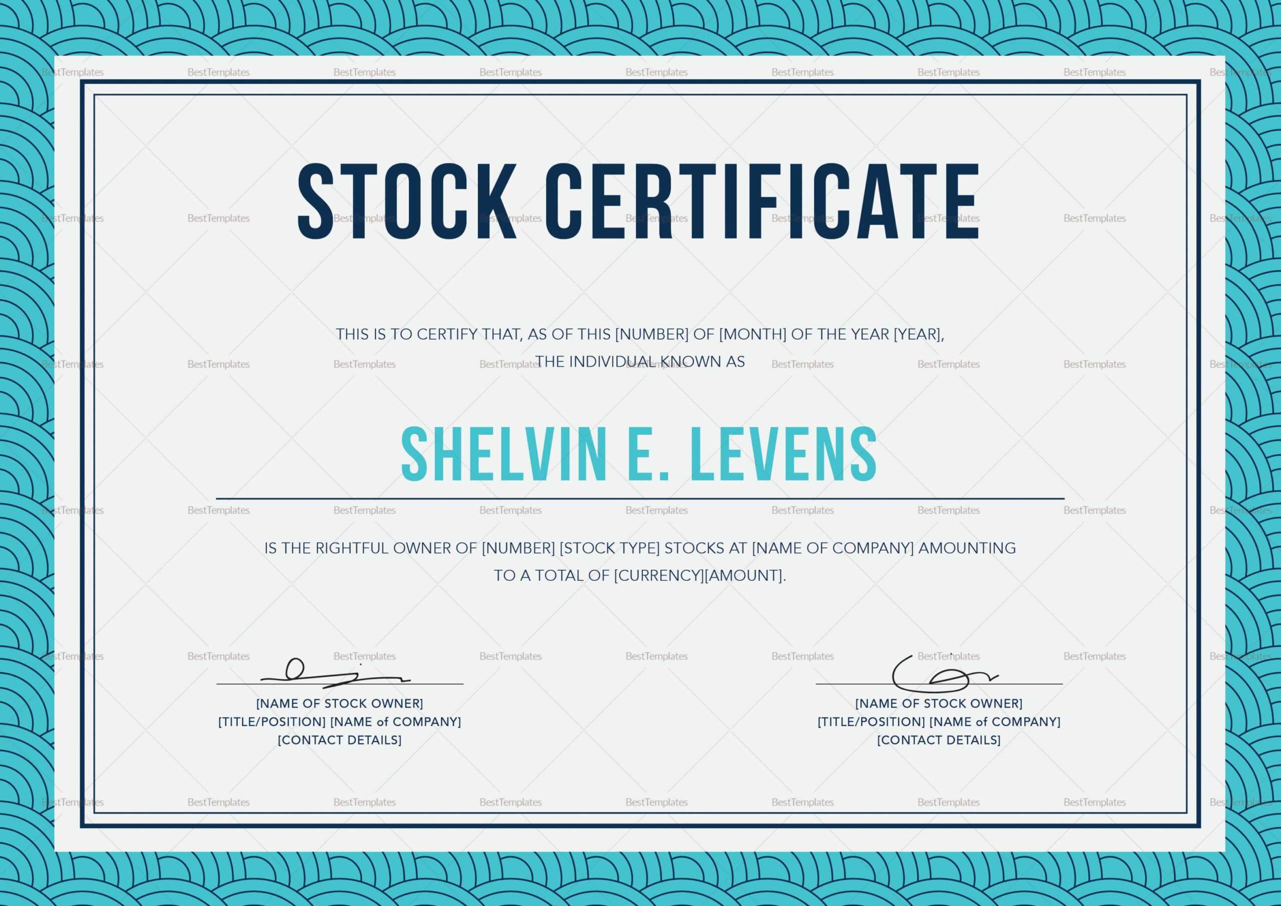 028 Stock Certificate Template Word Ideas Design In Psd With Regard To Corporate Share Certificate Template