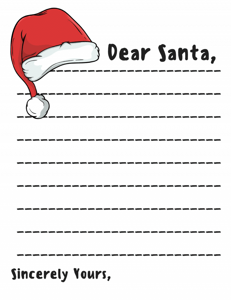 029 Dear Santa Hat Printable Letter From Template Free Word Within Dear Santa Letter Template Free