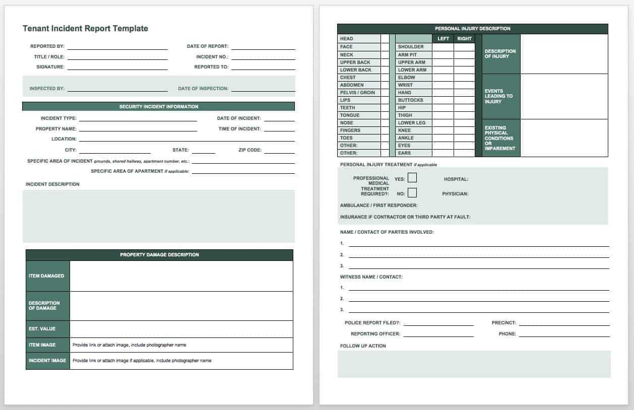 030 Ic Tenant Incident Report Template Ideas Staggering Form Inside Fault Report Template Word
