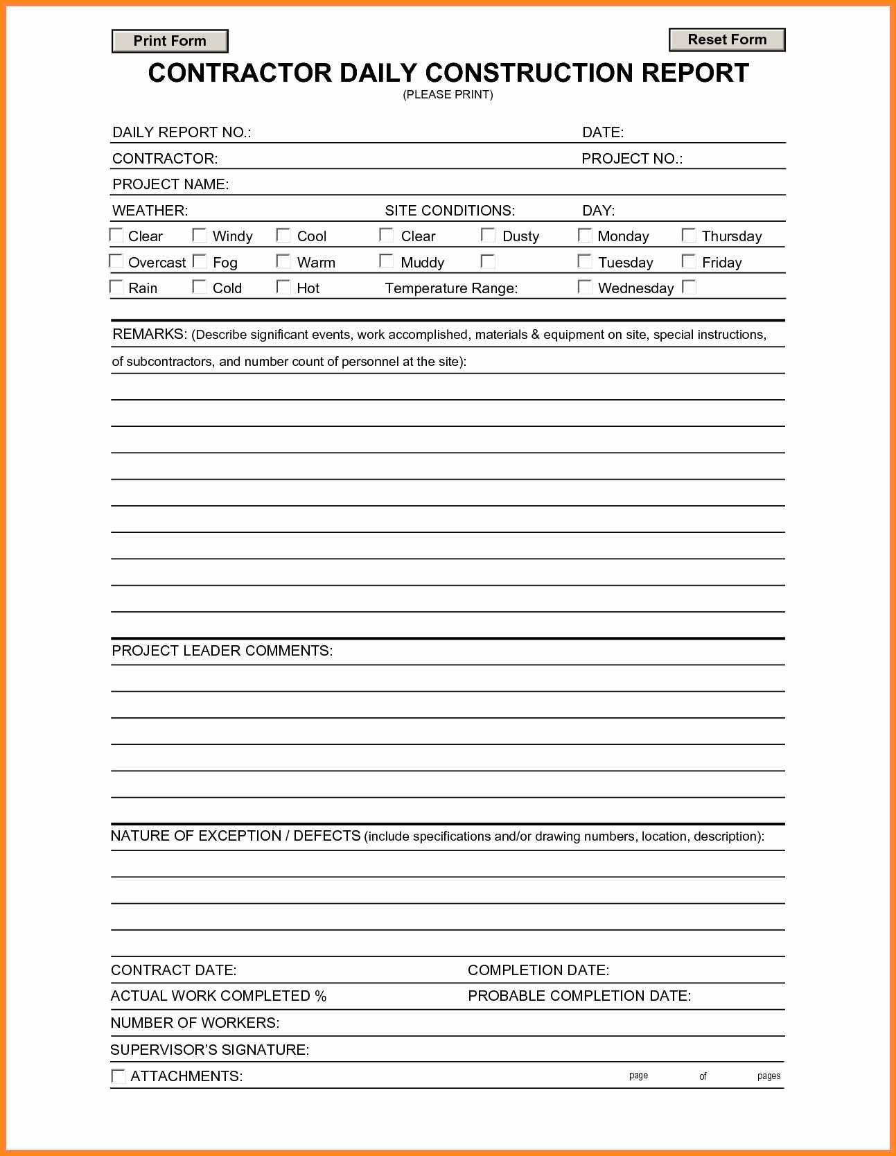 031 Construction Daily Report Template Excel Of Format In With Construction Daily Report Template Free